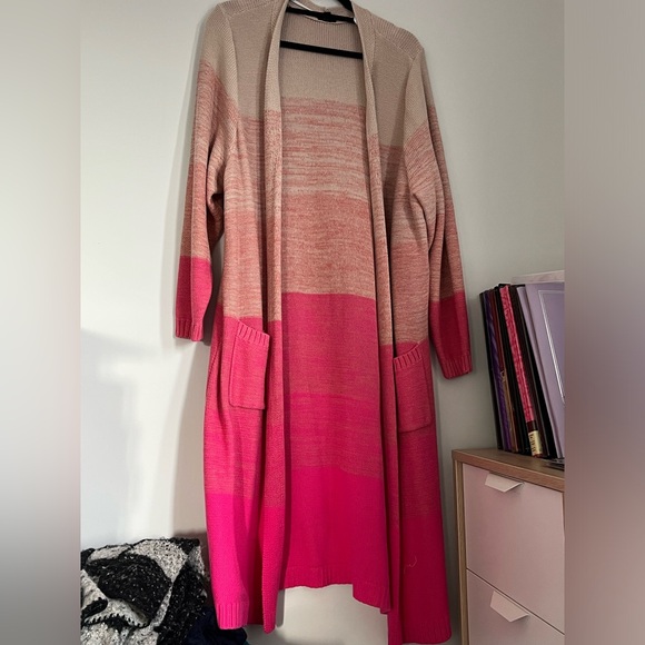 Torrid 3 Long ombré Pink/tan sweater - Picture 1 of 5